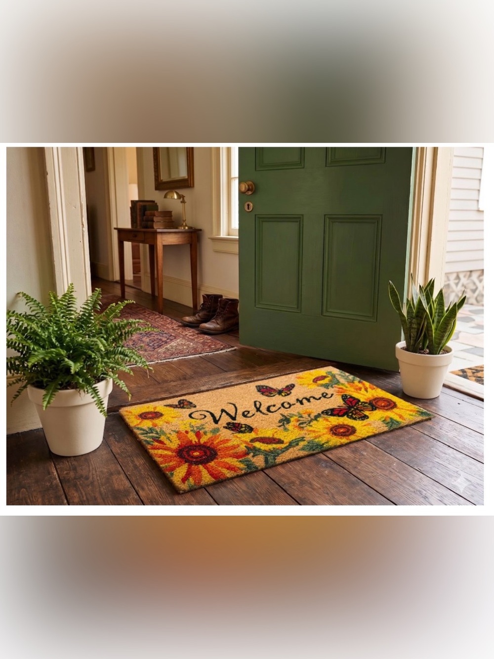 Welcome Butterflies 17x29” Floor Door Mat